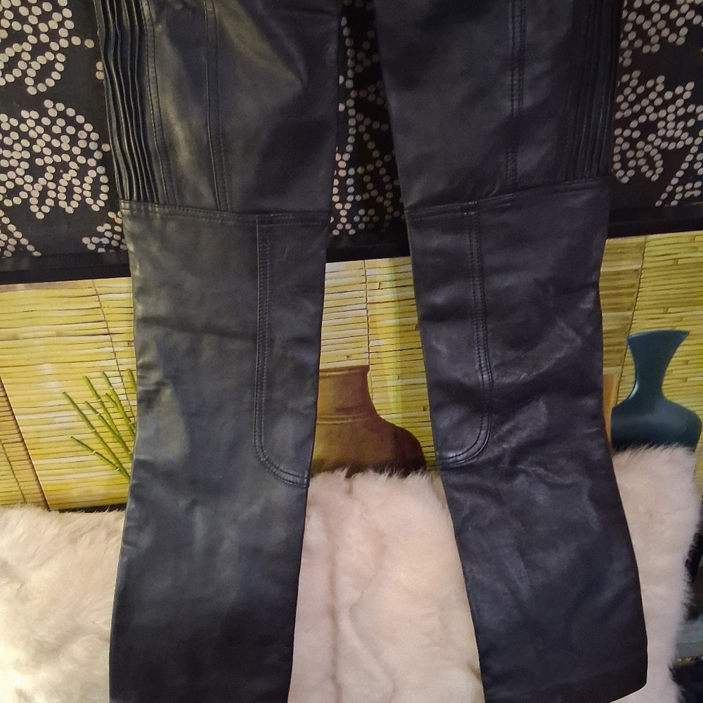 Men's Black Leather Pants